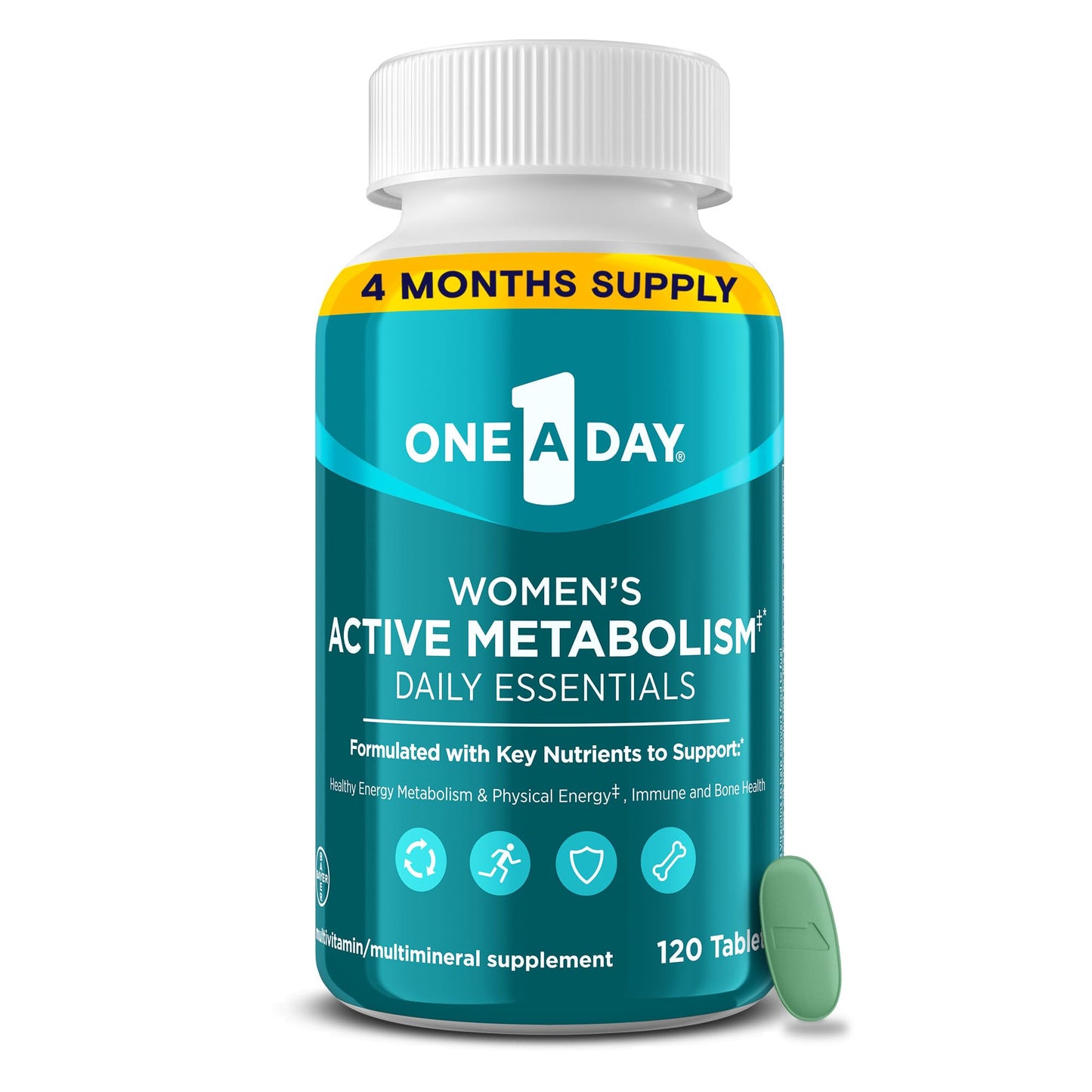 One A Day Women's Active Metabolism Daily Essential, Multivitamin for Women, Metabolism Support, Vitamins for Women with All 8 B-Vitamins, Vitamin D, Magnesium & More,120 Count ONE A DAYBuy Supplements Australia