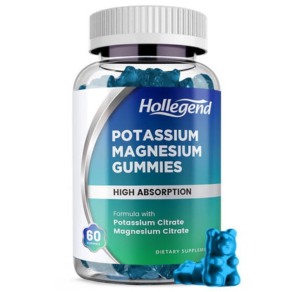 HOLLEGEND Potassium Magnesium Gummies, High Absorption Potassium Citrate 99mg Magnesium Citrate 180mg, Chewable Gummy Supplements for Leg Cramps & Muscle, 60 Count HOLLEGENDBuy Supplements Australia