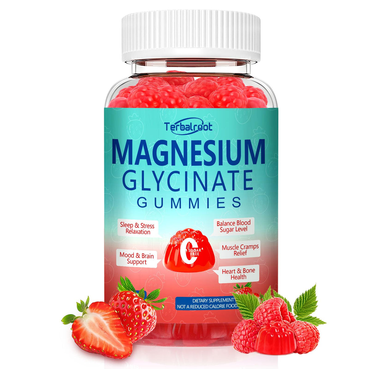 Magnesium Glycinate Gummies 400mg, Sleep & Relaxation Support, Sugar Free Vegan Magnesium Gummies for Adults Magnesium Supplements for Muscle Cramps, Stress Relief, Calm Mood,High Absorption, 60 Count TerbalrootBuy Supplements Australia
