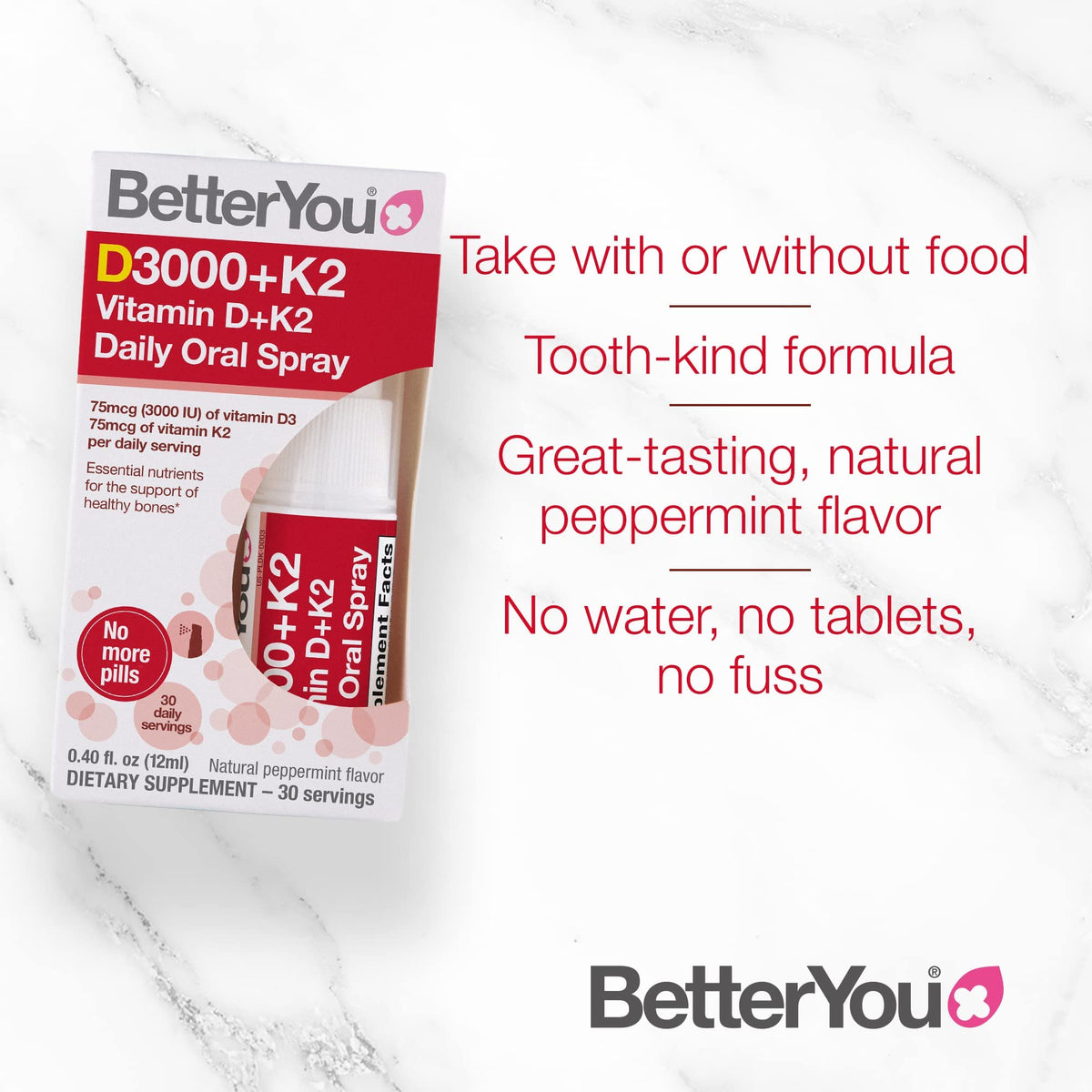 BetterYou D3000 + Vitamin D + K2 Spray 12ml BetterYouBuy Supplements Australia