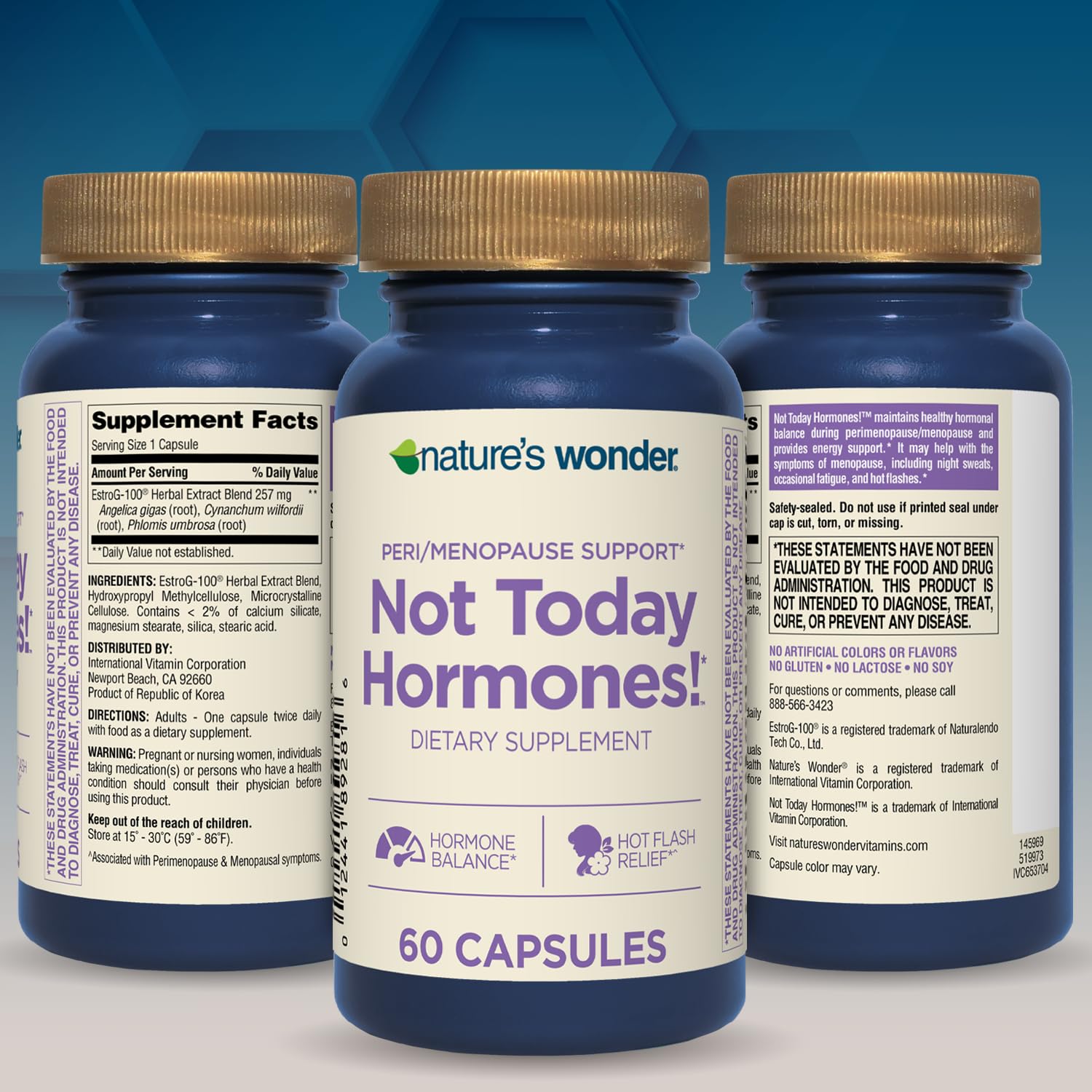 Nature's Wonder Not Today Hormones Perimenopause and Menopause Support Supplement for Women with Estro-G100, Supports Hot Flashes and Night Sweats 60 Vegetarian Capsules, 60 Day Supply Nature's WonderBuy Supplements Australia
