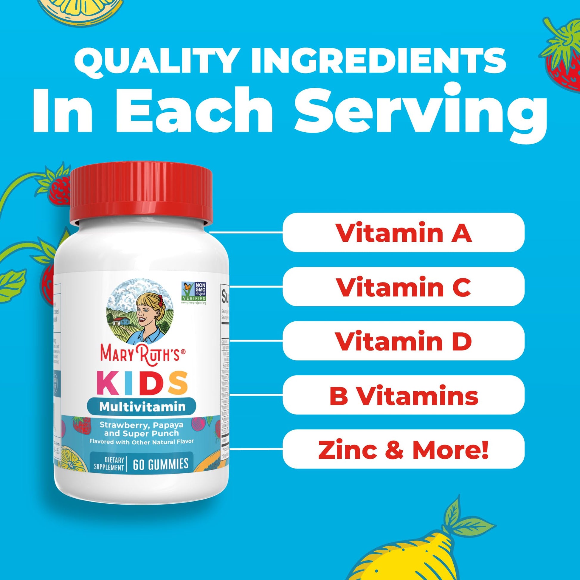 MARYRUTH'S Kids Vitamins | Multi | Sugar Free | 2 Month Supply | Kids Multivitamin Gummies for Ages 2+ | Vegan | Only 1 Gummy a Day | 60 Count MARYRUTH'S canada supplements