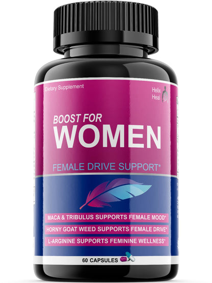 Helix Heal Libido Booster for Women Fast Acting with Horny Goat Weed - Female Desire Pills with Maca Root, Tribulus Terrestris, Ginseng and Hornygoatweed Women - Hormone Balance, Made in USA (60 ct) Helix HealBuy Supplements Australia