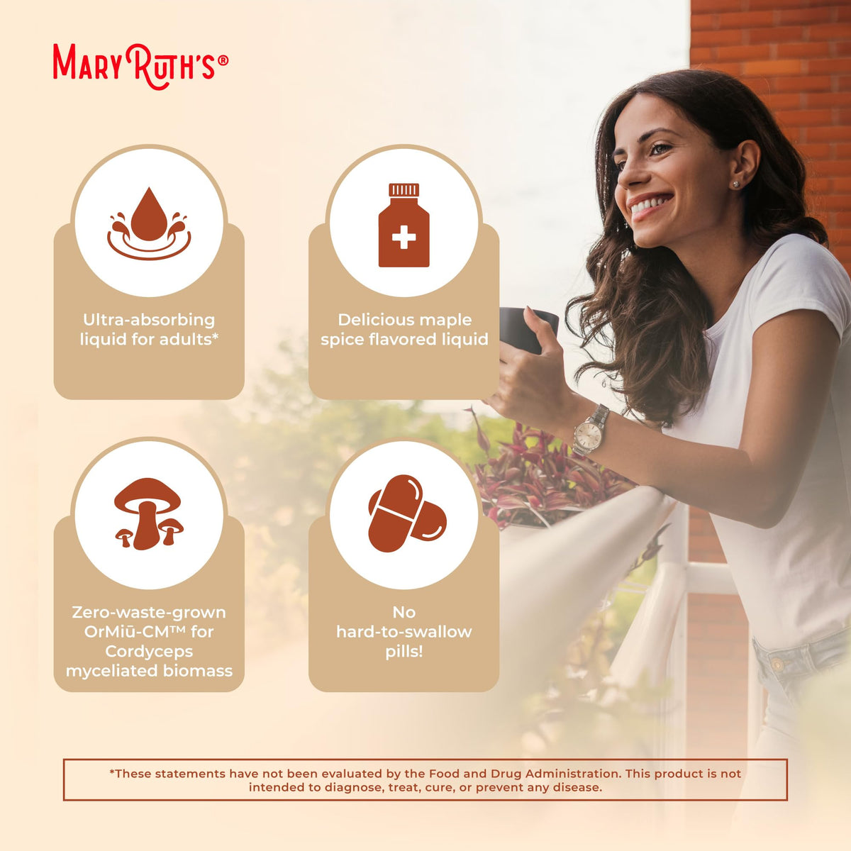 MaryRuth Organics Cordyceps Mushroom Supplement | Ultra Absorption Liposomal | Full Spectrum Mushroom | 200mg Beta-Glucans Per Serving | USDA Organic | Vegan | 7.6 oz | 15 Servings MARYRUTH'SBuy Supplements Australia