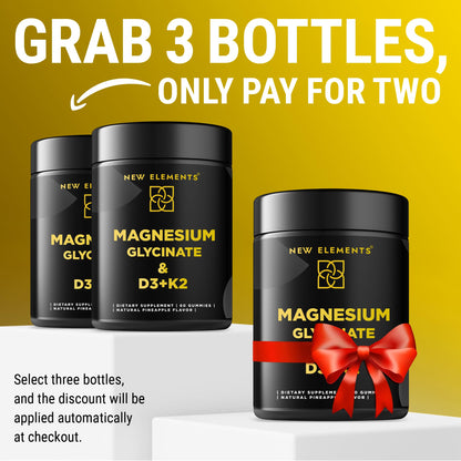 Calm Magnesium Glycinate Gummies 500mg with High-Potency Vitamin D3 10000iu & Vitamin K2 100mcg | Stress Relief, Relaxation & Bone Support for Adults
