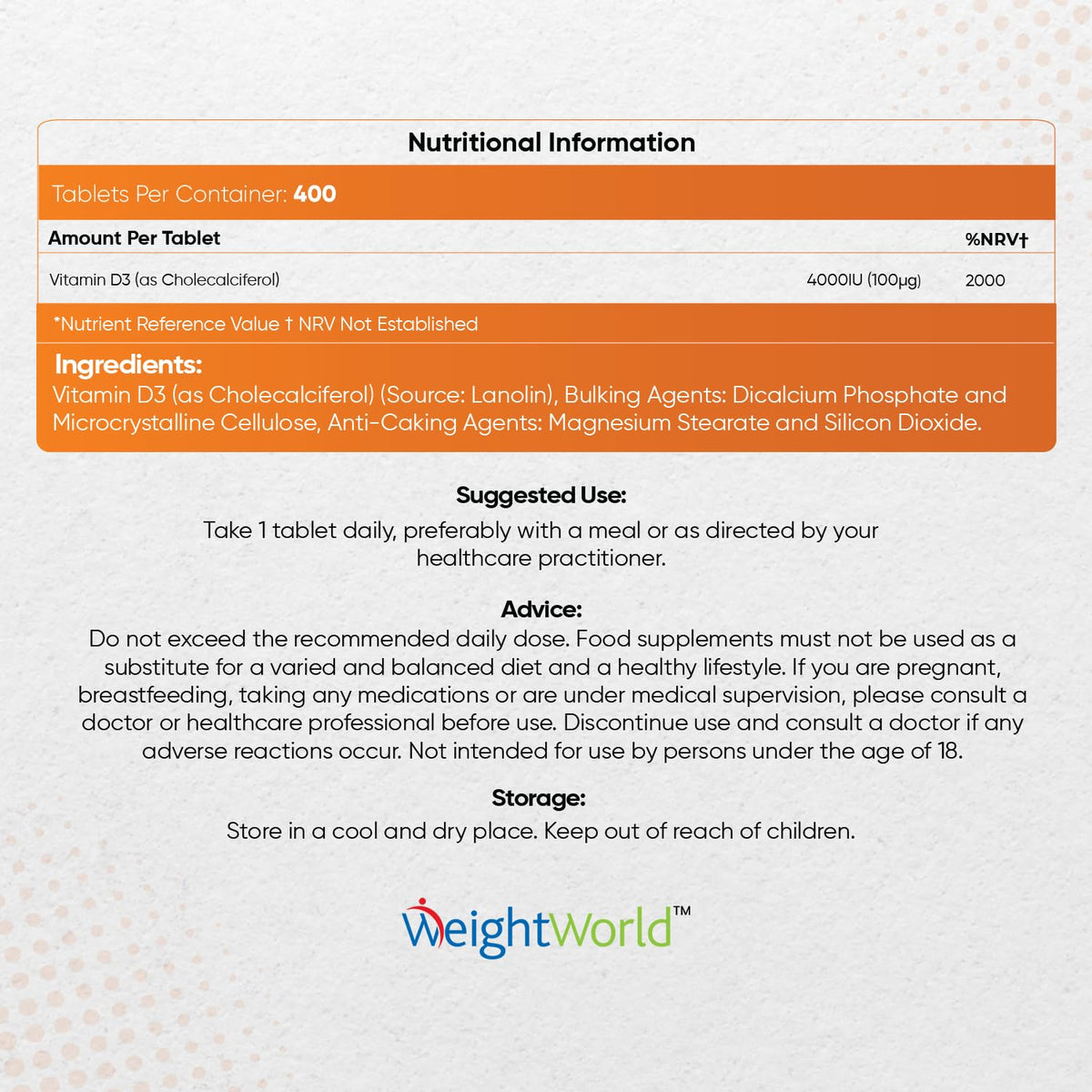 Vitamin D3 4000 IU – 400 High Strength Vitamin D Tablets (1+ Year Supply) – Vegetarian WeightWorldBuy Supplements Australia