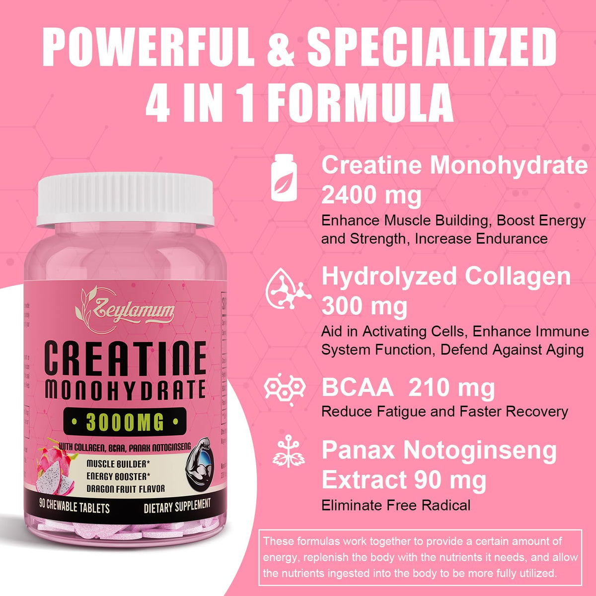 Creatine Monohydrate for Women, Creatine Supplement 3000mg, with Hydrolyzed ZeylamumBuy Supplements Australia