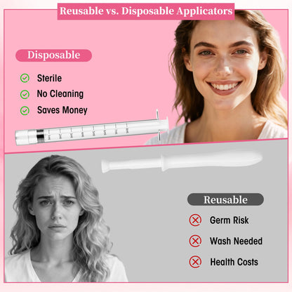 Disposable Vaginal Suppository Applicator for Women – 8ml Lube Injector Syringes with Smooth Tip, Fits Most Creams Gels Pills Tablet Suppositories, Sterilized Individually Wrapped, Pack of 20 BeHerkBuy Supplements Australia