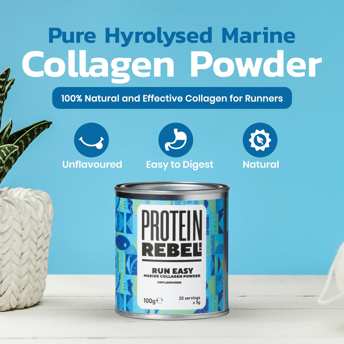 Protein Rebel - Run Easy Marine Collagen Powder for Running, Joint Support - Unflavoured Powder Collagen Protein RebelBuy Supplements Australia