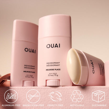 OUAI Aluminum Free Deodorant - Women's Deodorant with 24-Hour Odor Control & Invisible Application - Enriched with Notes of Rose, Berry, Lychee & Pink Peppercorn - Melrose Place (2.5 oz) OUAIBuy Supplements Australia