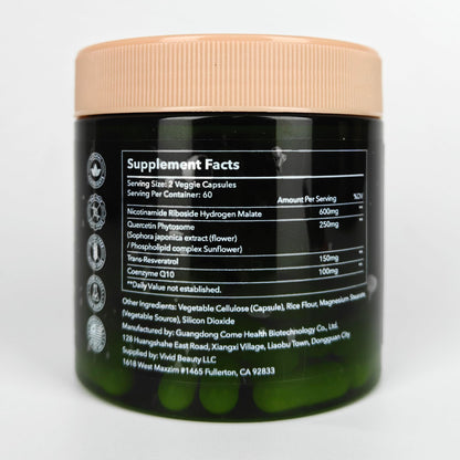 ZenUP NAD+ Supplement | 1100mg Liposomal Nicotinamide Riboside with Resveratrol & Quercetin | Anti-Aging, Cellular Energy, Mental Focus | 120 Caps ZenUPBuy Supplements Australia