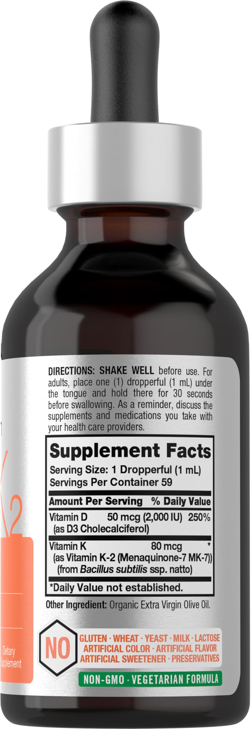 Horbäach Vitamin D3 + K2 Liquid Drops | with MK7 | 2 Fl Oz | Vegetarian | Non-GMO HorbäachBuy Supplements Australia