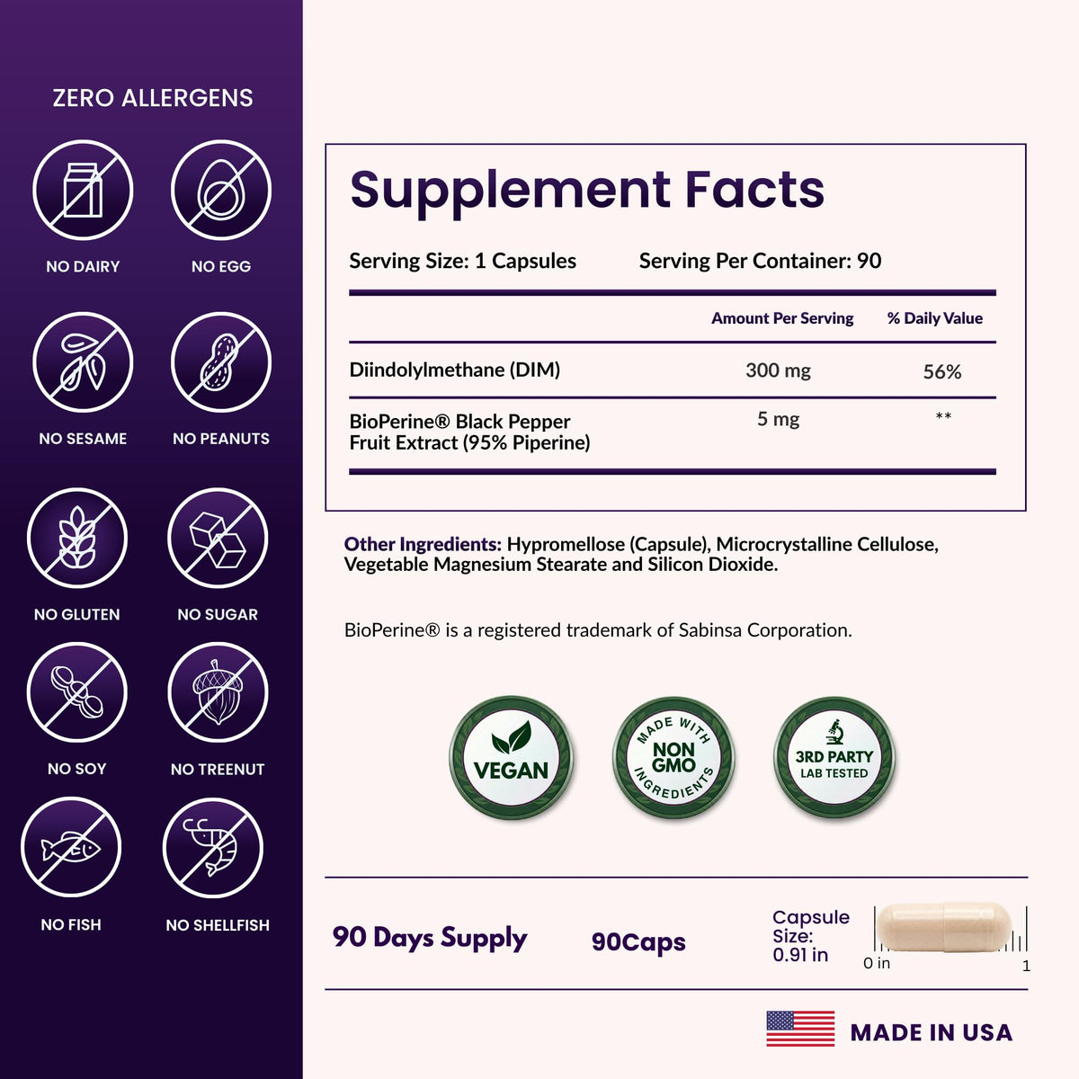 ForestLeaf DIM Supplement - 300mg DIM Estrogen Supplement for Women/Men - Diindolylmethane with BioPerine Black Pepper - Support for Detox, Metabolism, Hormone Balance & Menopause - 90 Caps ForestLeafBuy Supplements Australia