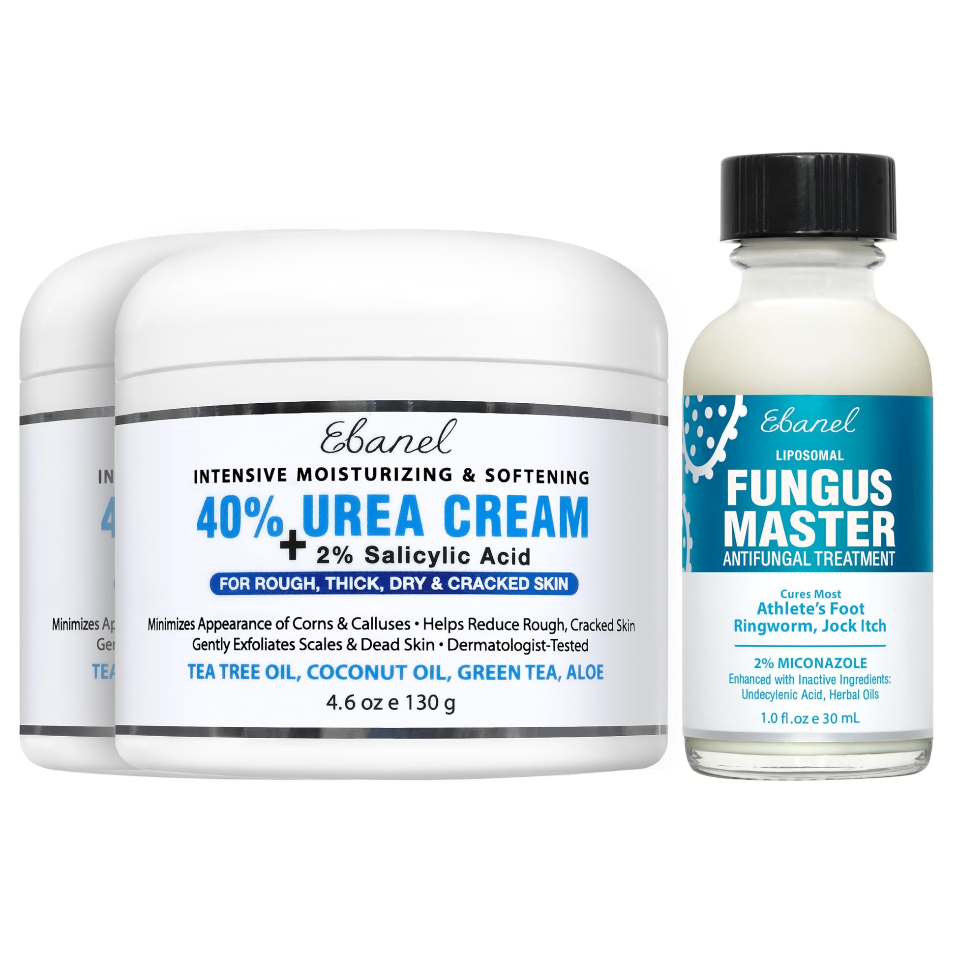 Ebanel Bundle of Fungus Treatment 1 Oz, and 2 Pack 40% Urea Cream 4.6 Oz Ebanel buy supplements Au