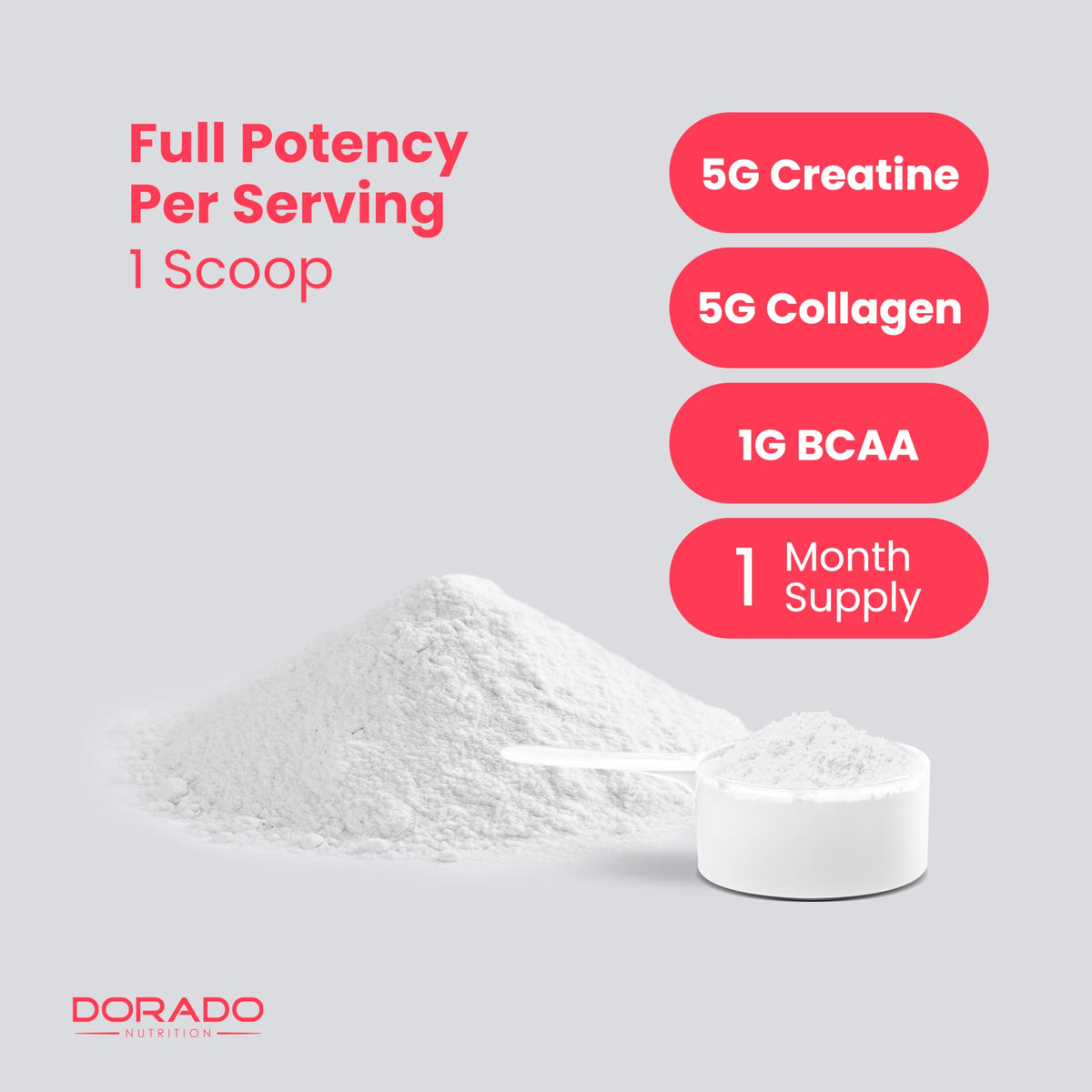 Creatine for Women | Creatine Monohydrate Powder 5G + 5000mg Collagen + 1000mg BCAA 2:1:1 Powder (30 Serving) Support Glutes, Lean Muscles, Recovery, Energy & Stamina Non-GMO, Gluten Free - USA Made DORADO NUTRITIONBuy Supplements Australia