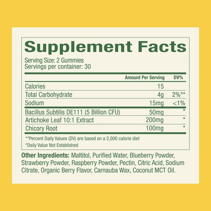 Plant People WonderBiome 2-in-1 Prebiotic + Probiotic Gummies – Zero-Sugar Vegan Digestive Health & Bloating Relief – 5 Billion CFU Bacillus Subtilis DE111 + Artichoke & Chicory – 60 Count Plant PeopleBuy Supplements Australia