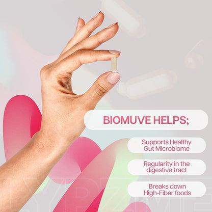 Houston Enzymes Biomuve – 120 Capsules | Professionally Formulated to Maintain Regularity & Healthy Bowel Movements | Unique Combination of Enzymes