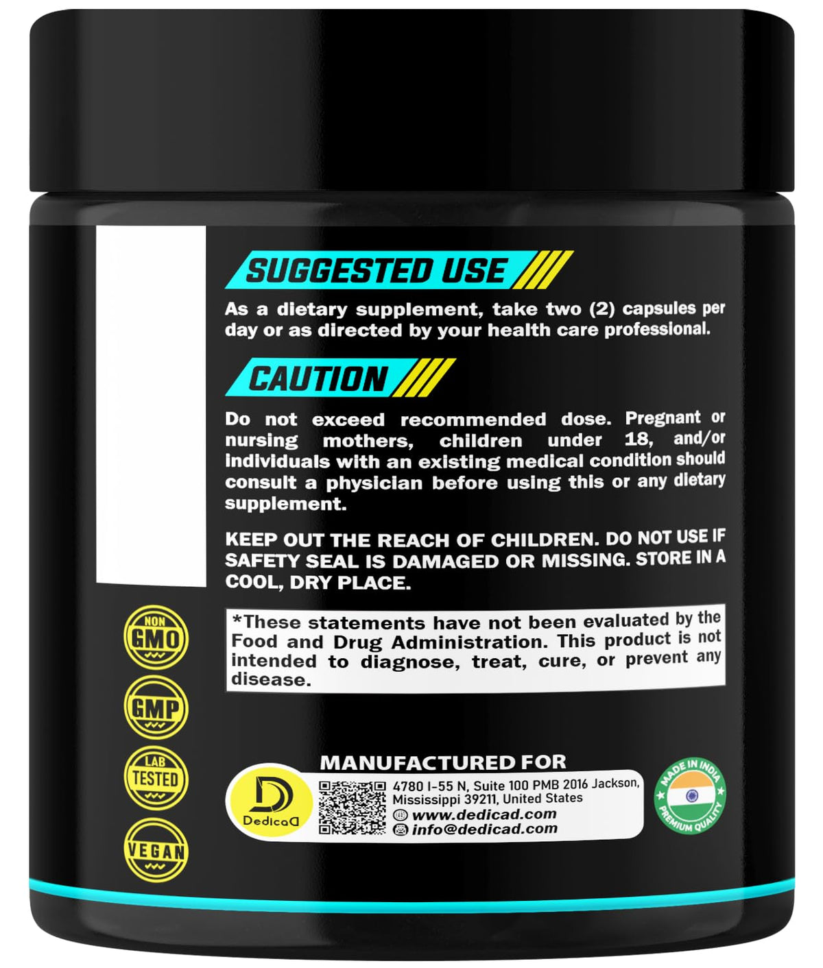 DEDICAD 1000Mg Shilajit Capsules - 180 Counts - Shilajit Supplement for Body Balance, Heart, Brain & Immune Health Support - Contains Natural Fulvic, Humic Acid & 85 Others DEDICAD buy supplements Au