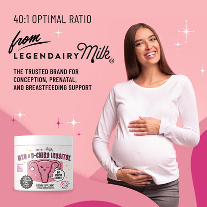 Legendairy Milk Myo-Inositol & D-Chiro Inositol Supplement for Women, 40:1 Ratio, PCOS & Fertility Support, Hormone Balance, Sugar Free Vegan Chewable Tablets, Cherry Flavor, 30 Day Supply Legendairy MilkBuy Supplements Australia