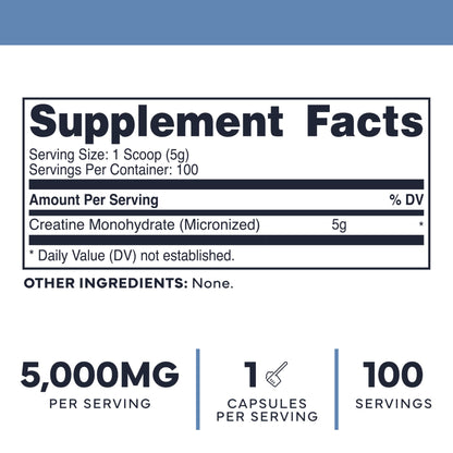 Type Zero Creatine Monohydrate Powder (Unflavored | 500g), 5000 mg Per Serving, Micronized, Zero Sugar, Keto Friendly & Gluten Free, 100 Servings Type ZeroBuy Supplements Australia