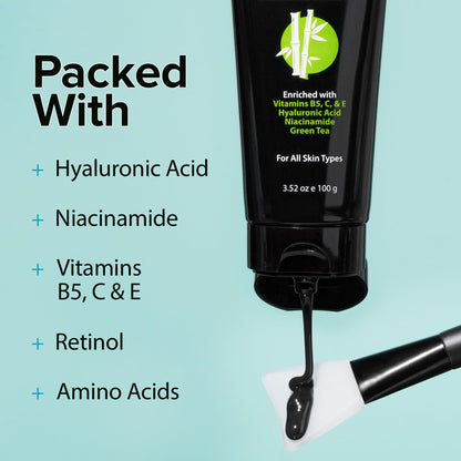 Ebanel Charcoal Peel Off Face Mask Applicator Set, Deep Pore Cleansing Minimizer Blackhead Remover with Niacinamide, Hyaluronic Acid, Vitamin C, Green Tea, Deep Cleanse Black Masks Peel Off Gel Mask Ebanel buy supplements Au