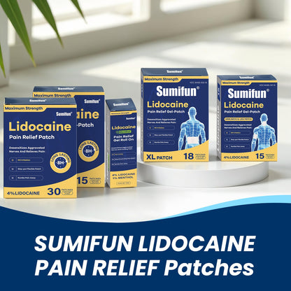 Sumifun Medium Size Lidocaine Patches - Plantar Fasciitis Relief, Foot & Neck & Arm & Small Pain Areas - Maximum OTC Strength - Stays in Place (Small, Count, 15) SumifunBuy Supplements Australia