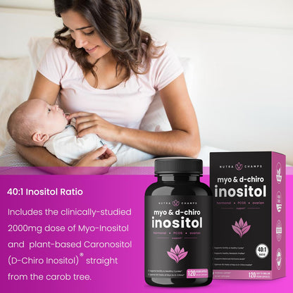 NutraChamps Myo-Inositol & D-Chiro Inositol Supplement | Ovarian & PCOS Support NutraChampsBuy Supplements Australia