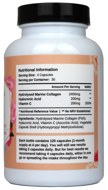 2800mg Marine Collagen Capsules – Highest Strength Type 1 Hydrolysed Collagen with Hyaluronic Acid and Vitamin C Miracle GreensBuy Supplements Australia