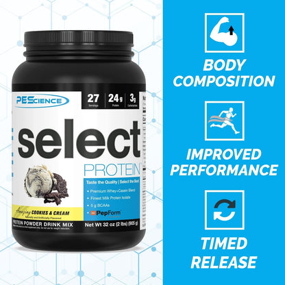 PEScience Select Protein, Cookies and Cream, 27 Serving, Premium Whey and Casein PEScienceBuy Supplements Australia