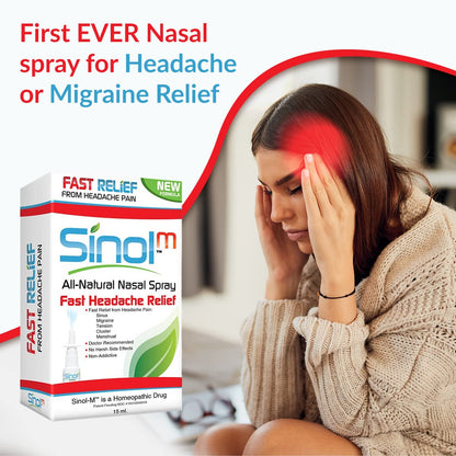 Sinol Headache Relief Spray, Over-The-Counter Medication Nose Spray for Migraine Cluster Tension, Sinus Relief & Nasal Decongestants, 15 ml SinolBuy Supplements Australia