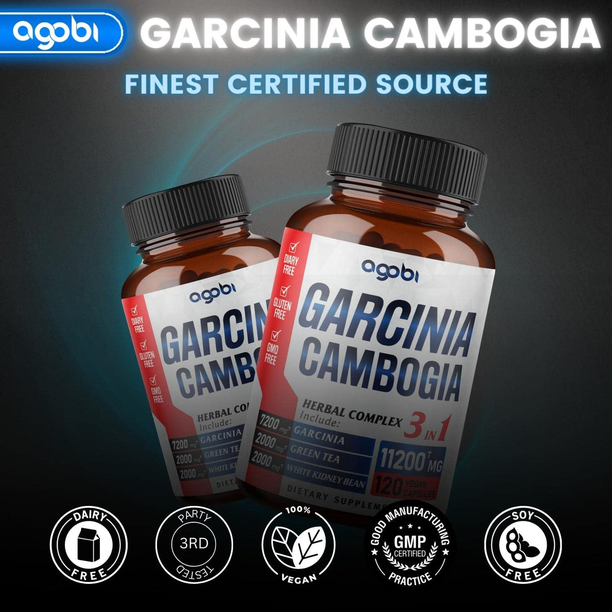 agobi 3in1 Garcinia Cambogia Extract Capsules - 11200mg Herbal Supplement for Body Health agobiBuy Supplements Australia
