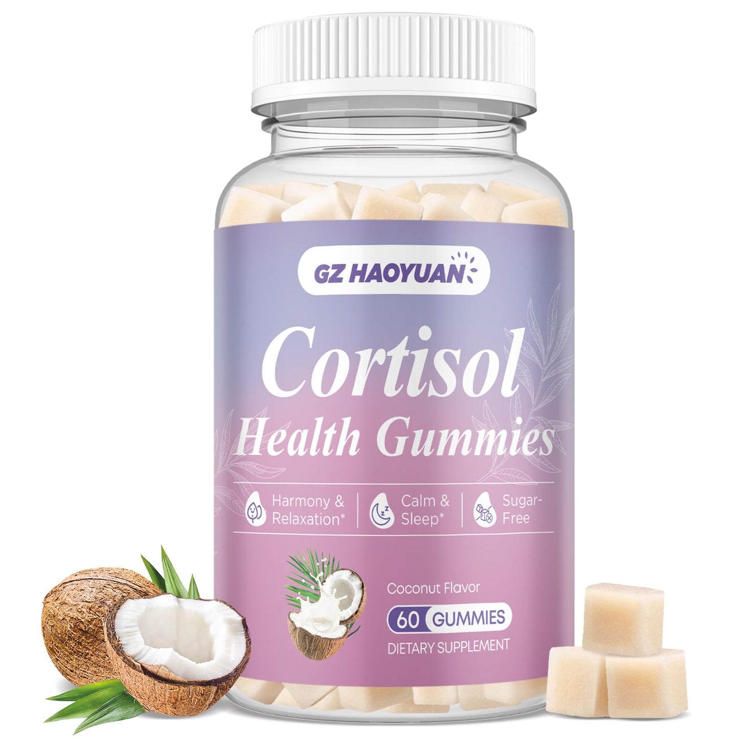 Cortisol Gummies for Women - Cortisol Supplements with Magnesium Glycinate, Ashwagandha, L-Theanine, Vitamin B Complex for Relaxation, Sleep, Calm Mood & Focus - Vegan, Sugar Free Coconut Flavor GZ HAOYUANBuy Supplements Australia