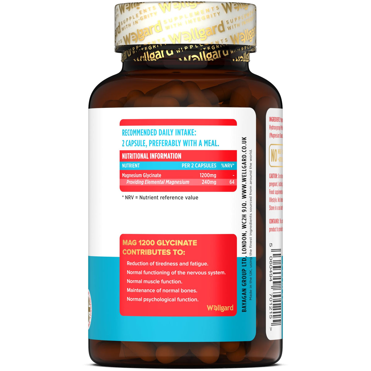 Wellgard Magnesium Glycinate, Mag 1200, High Strength Magnesium Bisglycinate WellgardBuy Supplements Australia