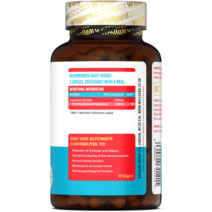 Wellgard Magnesium Glycinate, Mag 1200, High Strength Magnesium Bisglycinate WellgardBuy Supplements Australia
