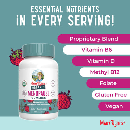 Organic Menopause Gummies by MaryRuth's | Menopause Supplements for Women | Mood Support | Hot Flash Relief | Maca Root | Black Cohosh | USDA Organic | Non-GMO | Vegan | 30 Servings MARYRUTH'SBuy Supplements Australia