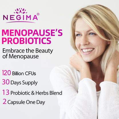 Negima Menopause Supplements for Women, 120 Billion CFUs Probiotics for Women, 13-in-1 Herbs & Botanicals Complex, for Menopause - 60 Caps NegimaBuy Supplements Australia