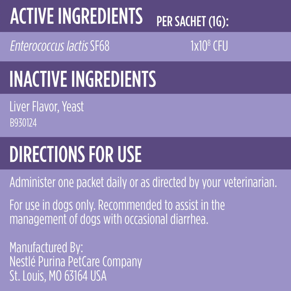 Purina Pro Plan Veterinary Supplements FortiFlora Daily Probiotics for Dogs, Helps Digestive Gut Health and Diarrhea - 30 ct. Box Pro Plan Veterinary DietsBuy Supplements Australia
