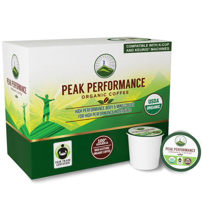 USDA Organic Coffee Pods - Compatible with K-Cup and Keurig Machines - High Altitude Fair Trade Low Acid Beans Medium Roast Single Serve 24 Count Recyclable Cups by Peak Performance Peak PerformanceBuy Supplements Australia