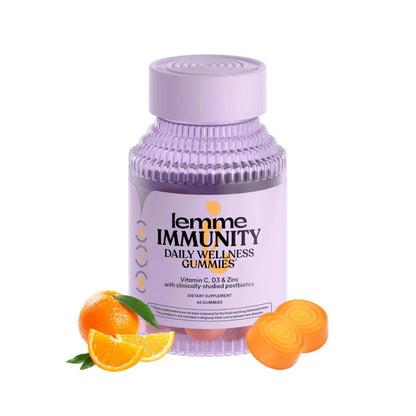 Lemme Immunity Postbiotic Gummies with Vitamin C, Vitamin D (2000 IU), Zinc, 10 Billion Postbiotic Cells, Astragalus for Immune Support - Vegetarian, Gluten Free, Sweet Orange (60 Count) LemmeBuy Supplements Australia
