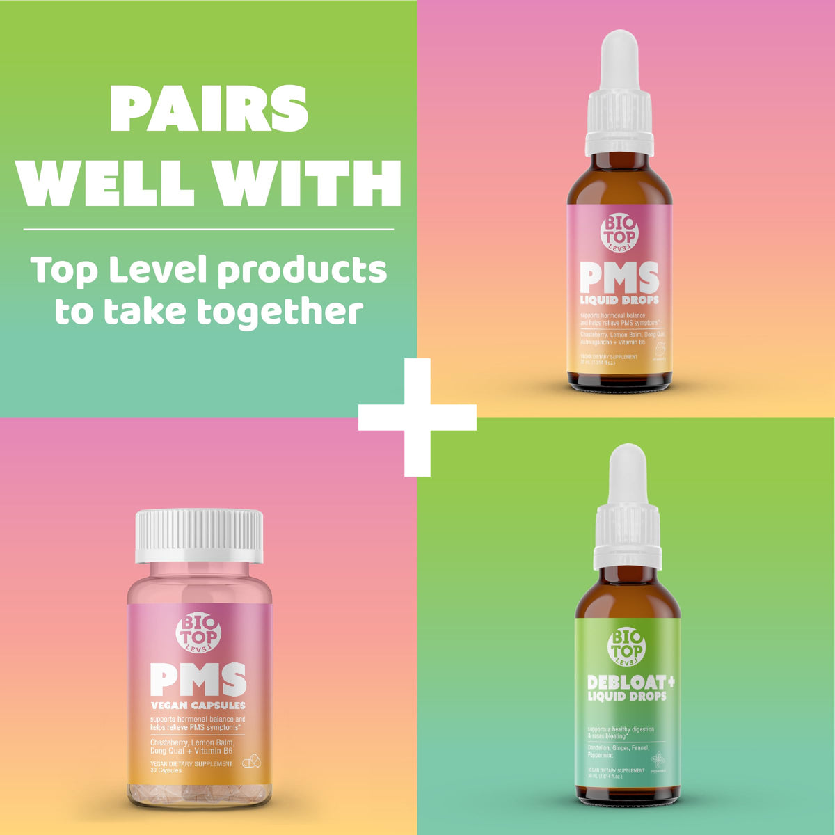 BIOTOPLEVEL PMS Support Supplement for Women & PMS Relief, Hormone Balance & Menstrual Period Relief for Cramps, Bloating & Mood Swings with Chasteberry, Vitamin B6, Lemon Balm, Dong Quai, 30 Count BIOTOPLEVELBuy Supplements Australia