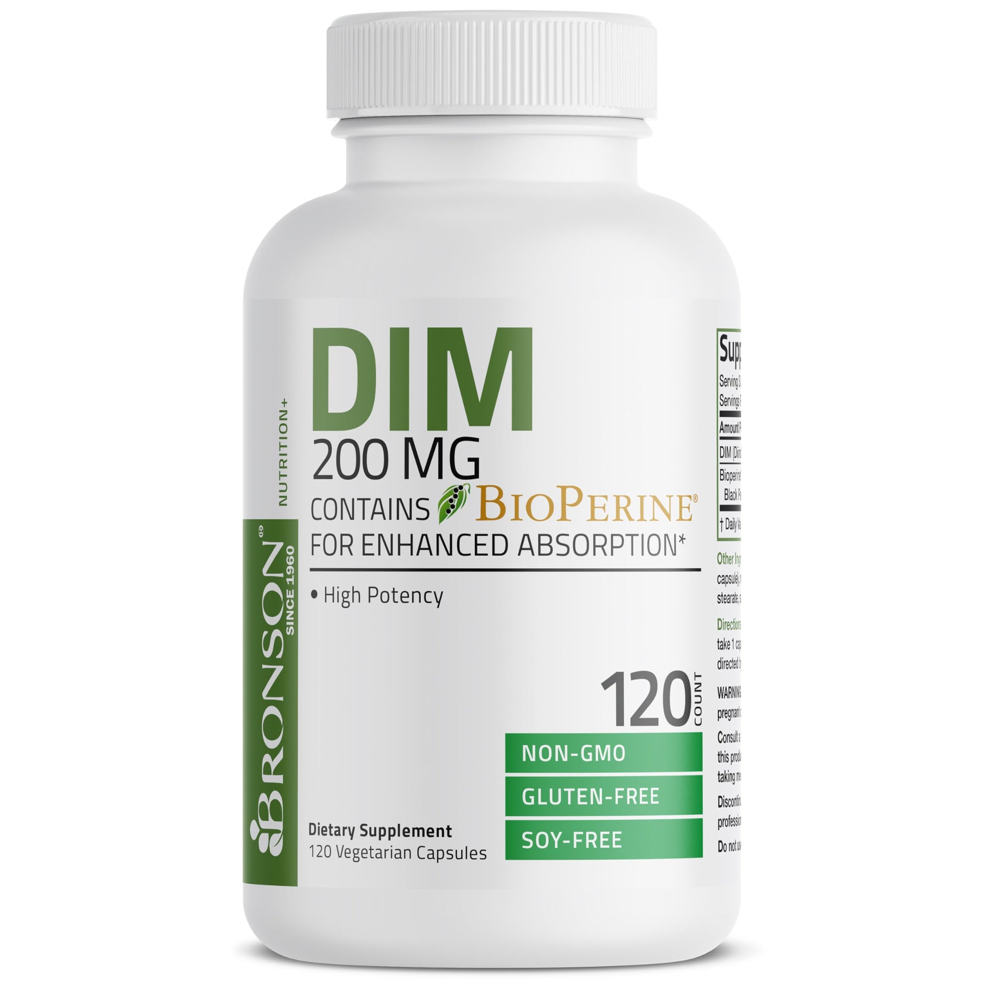Bronson DIM Supplement 200 MG Diindolymethane with BioPerine for Enhanced Absorption, Estrogen Metabolism & Maintains Balanced Hormone Levels, 120 Vegetarian Capsules BronsonBuy Supplements Australia