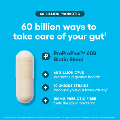 Physician's CHOICE Probiotics 60 Billion CFU - 10 Strains + Organic Prebiotics - Immune, Digestive & Gut Health - Supports Occasional Constipation, Diarrhea, Gas & Bloating - for Women & Men - 84ct Physician's CHOICEBuy Supplements Australia