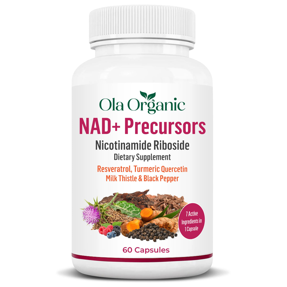 NAD+ Supplement & NAD Booster for Cellular Energy and Healthy Aging – Plant-Based Nicotinamide Riboside (NR) NAD Precursor with Resveratrol, Turmeric, Quercetin, Rhodiola & Milk Thistle – 60 Capsules Ola OrganicBuy Supplements Australia