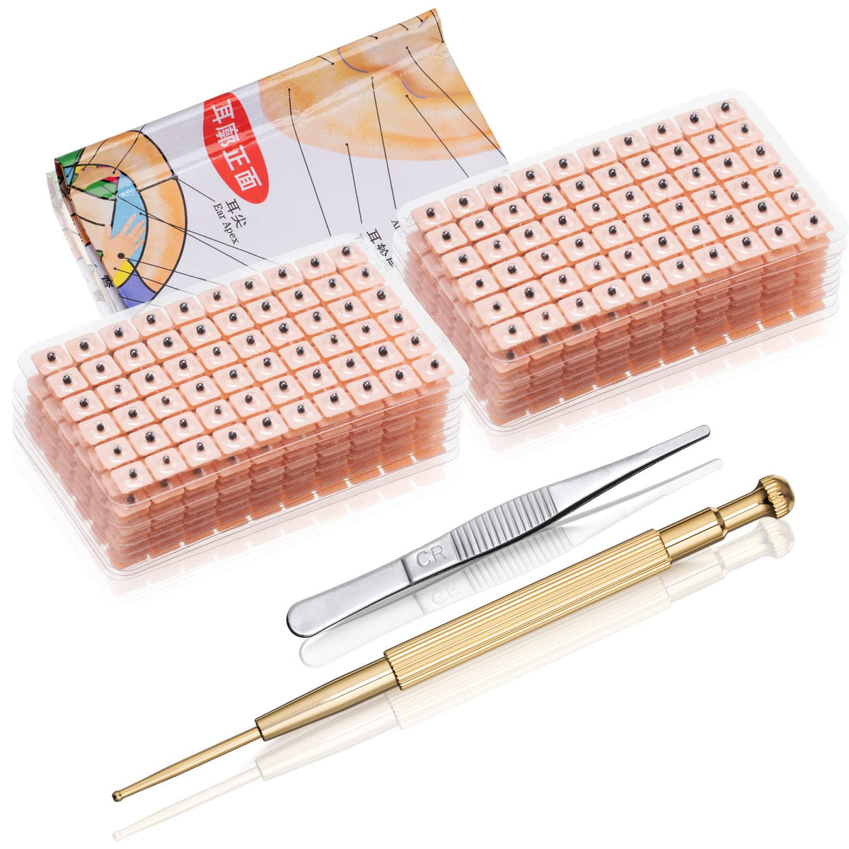 1200 Piece Acupressure Ear Beads Ear Counts Acupuncture Acupressure Tools Disposable 