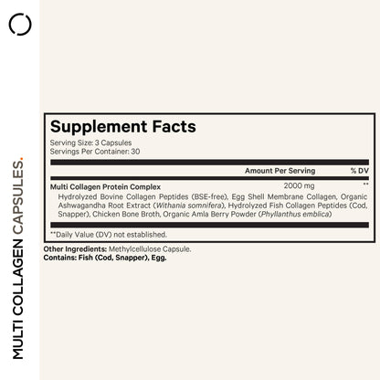 Codeage Multi Collagen Peptides Protein Capsules, 5 Collagen Types, Grass-Fed & Hydrolyzed Bovine Collagen Pills Supplement, Ashwagandha, Amla Berry Vitamins, Collagen Peptides - 90 Capsules CodeageBuy Supplements Australia