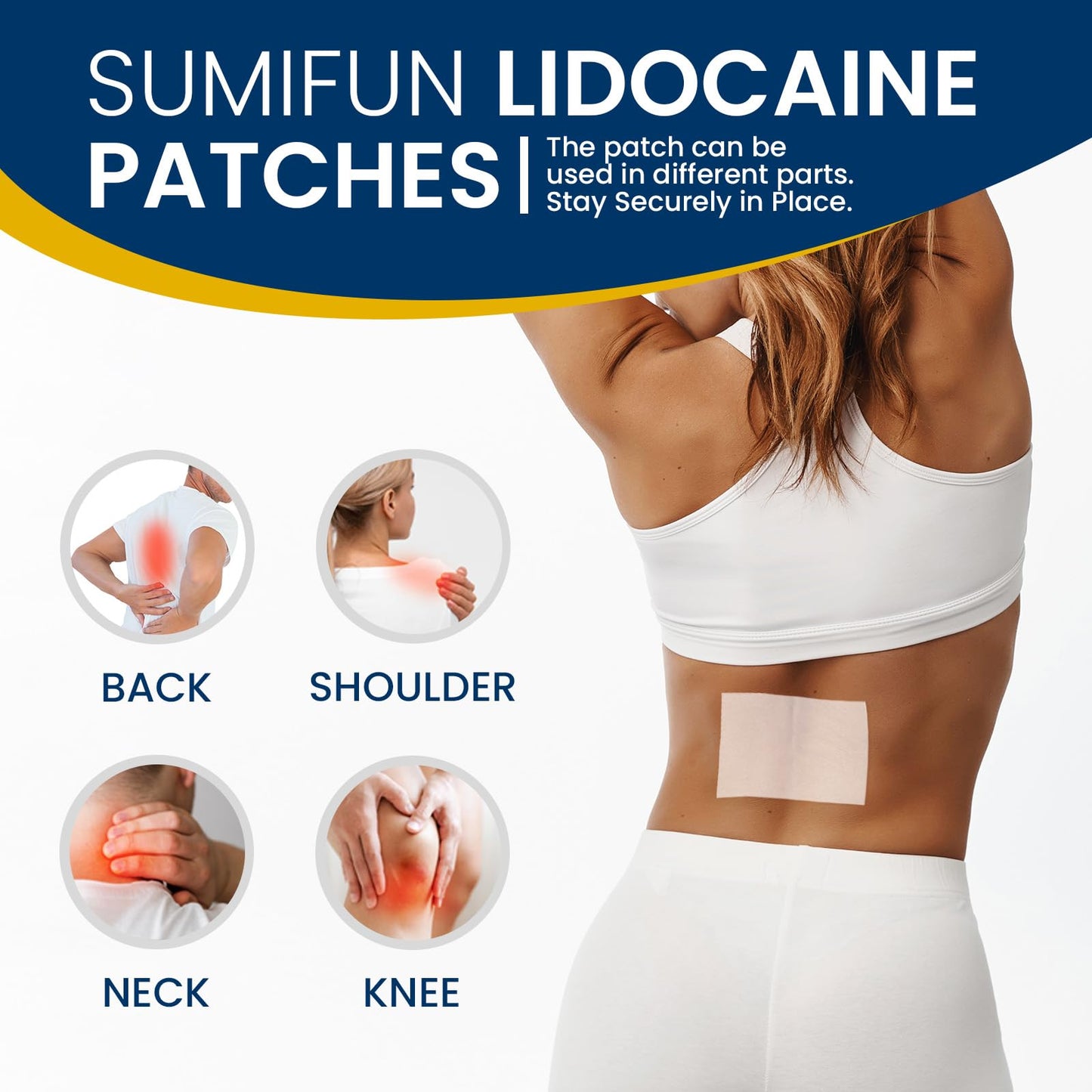 Sumifun 4% Lidocaine Pain Relief Patches - 18 Count Patches for Back, Shoulder, Muscle, Joints, Knee Pain Relief - Lower Back Pain Relief Products - Pain Patches Maximum Strength Lidocaine SumifunBuy Supplements Australia