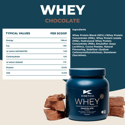 Kinetica Chocolate Whey Protein Powder | 2.27kg | 22g Protein per Serving | 76 Servings KineticaBuy Supplements Australia