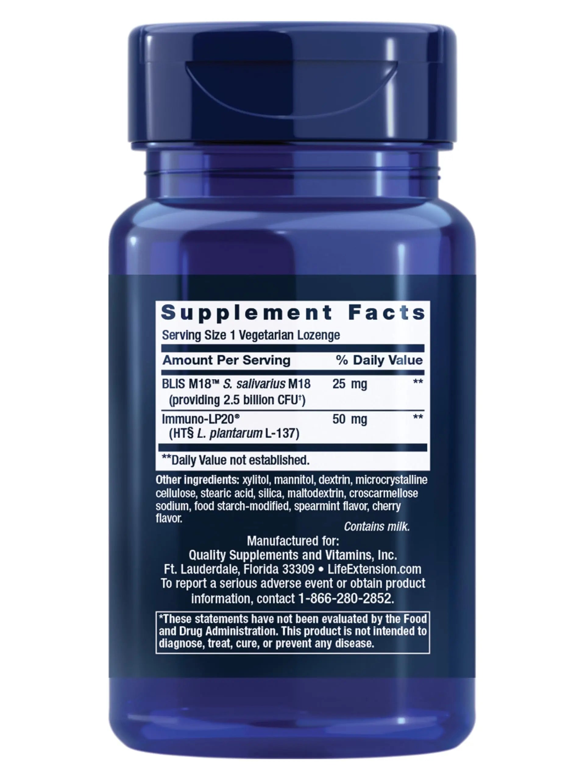 Life Extension FLORASSIST® Probiotic Oral Hygiene, Oral probiotic for Teeth and Gums, pH Levels, Dental Hygiene, Immune Support, BLIS M18™, Once Daily, Gluten Free, Vegetarian, 30 lozenges Life ExtensionBuy Supplements Australia