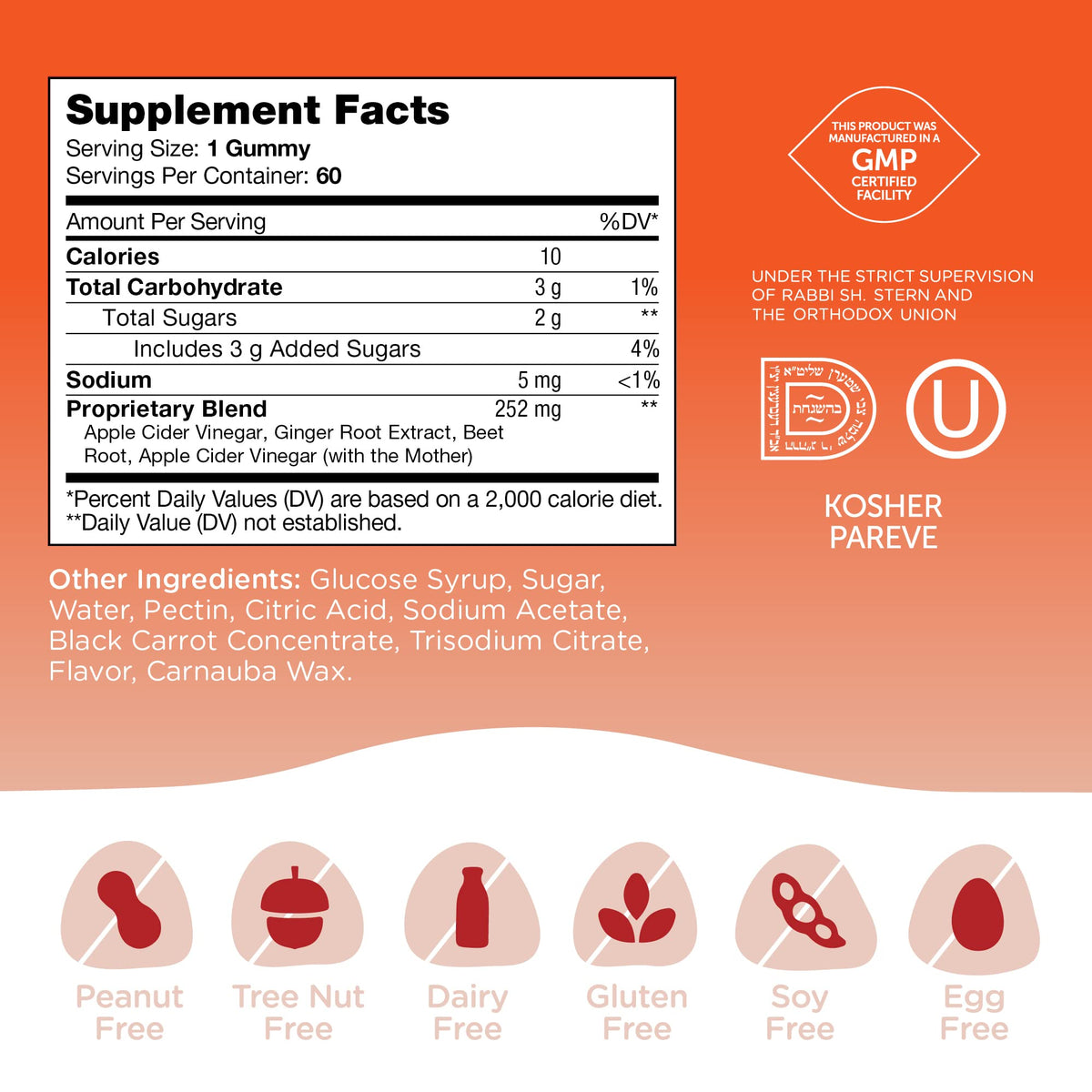 Zahler - Apple Cider Vinegar Gummies Kosher & Delicious ACV for Women Men Raw ZahlerBuy Supplements Australia